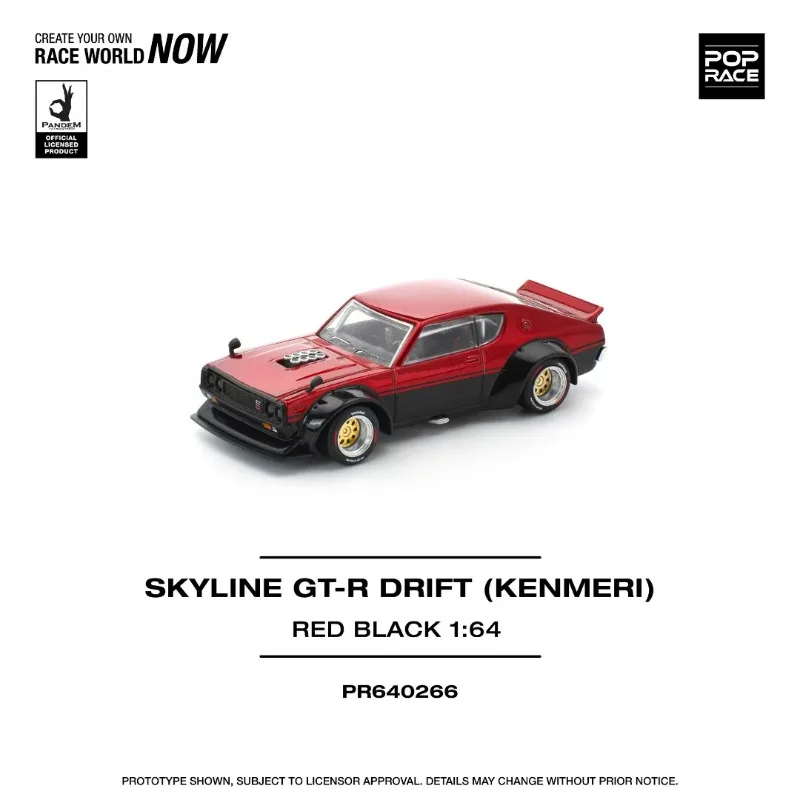 [In Stock] POPRACE 1:64 Nissan KPGC110 Kenmeri V8 Drift Cast Alloy Car Model, Ideal Gift for Festivals, Collectible Decoration.