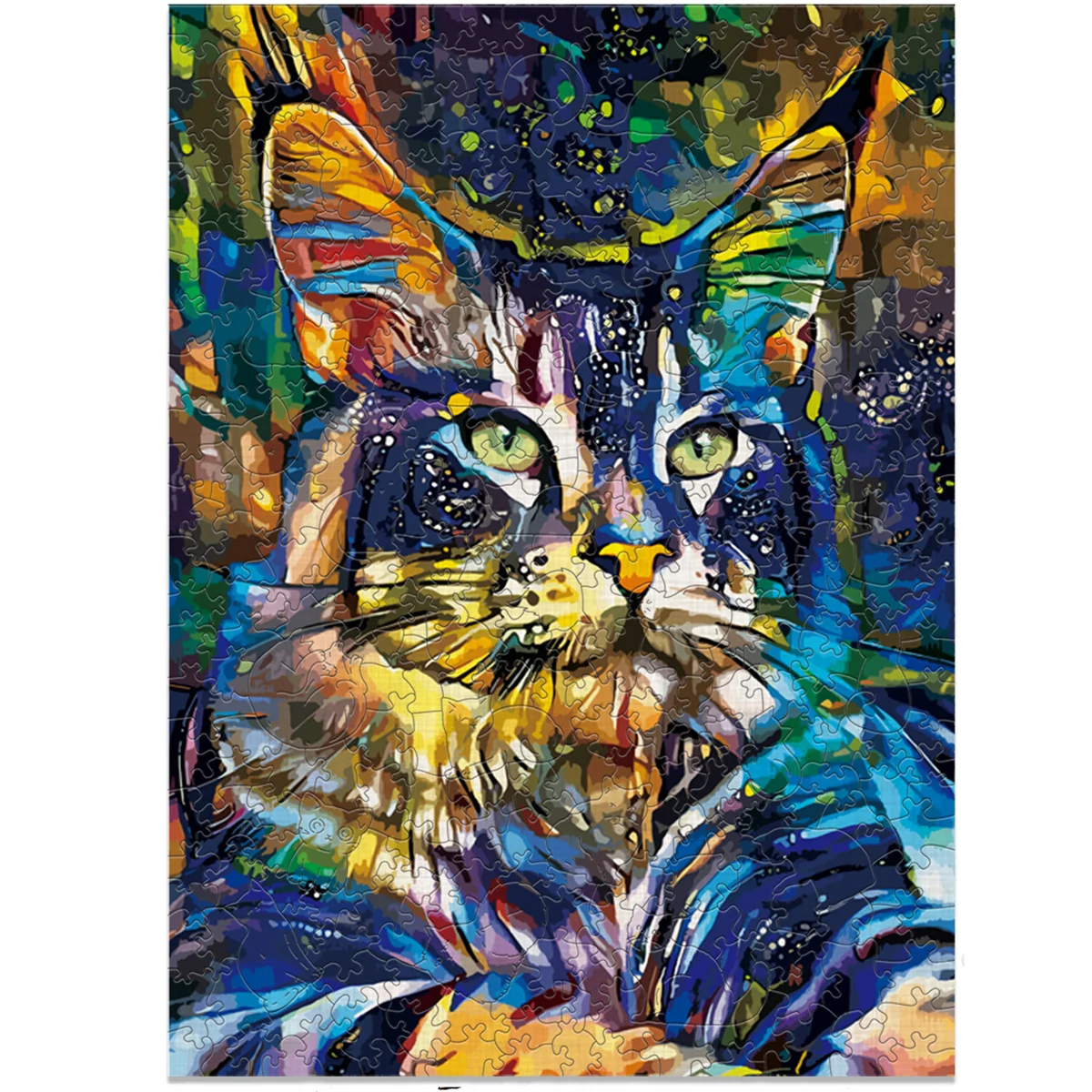 어린이를위한 나무 동물 직소 게임 성인 고품질 흥미로운 고양이 직사각형 나무 퍼즐 두뇌 트위스터 DIY 장난감