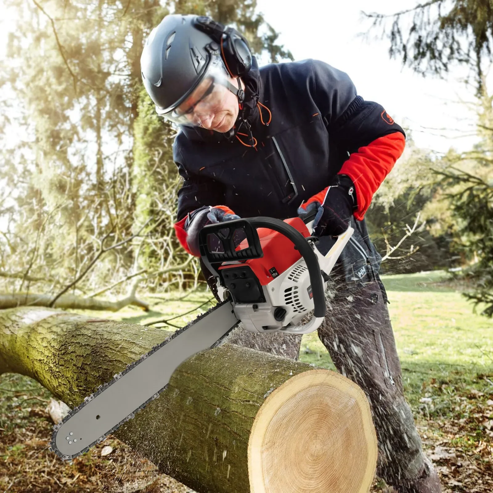 

52cc 20" Gas Chainsaw w/Chain Brake & Quick Start - Professional Wood Cutting Tool (Low Kickback, Anti-Vibration)