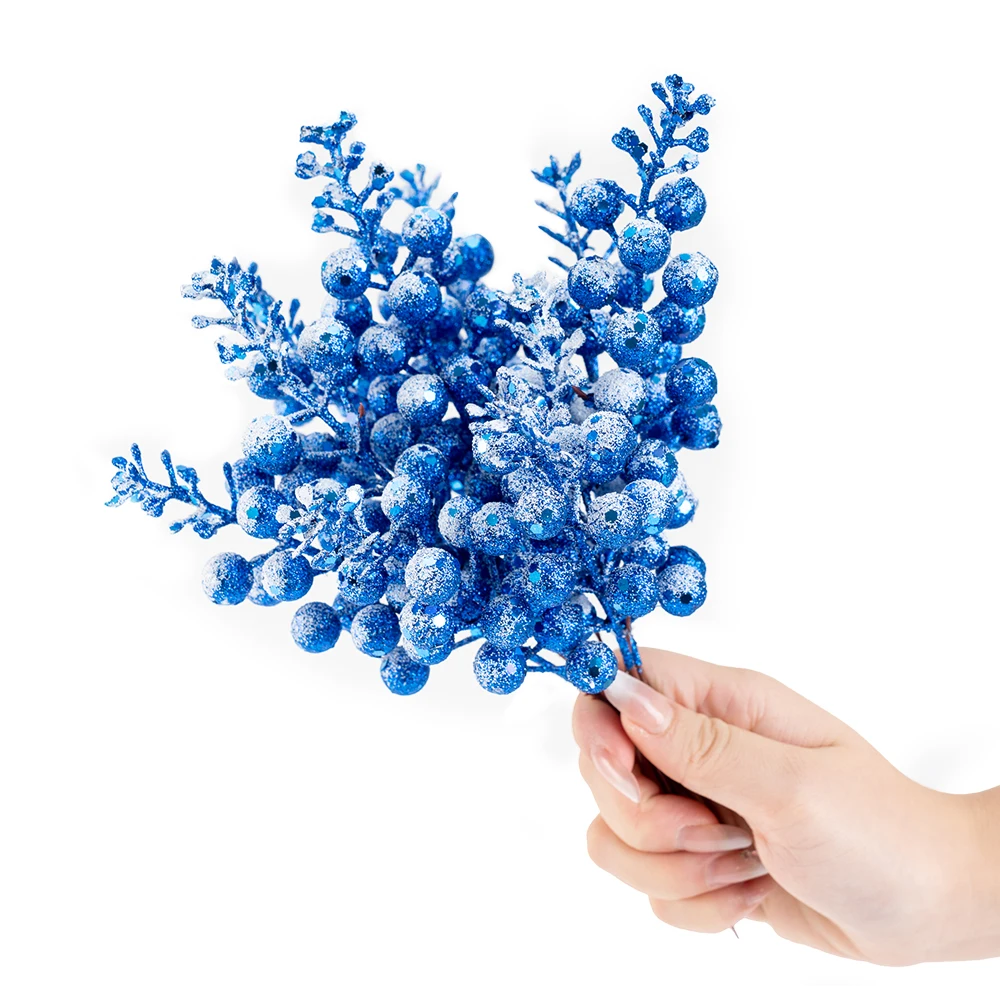 5/10 Stück 21 cm Schneewittchen Künstliche Beerenzweige Weihnachtsbaumdekoration für Weihnachtskranz Home Decor Geschenke 2026 Partyzubehör – Detail 12