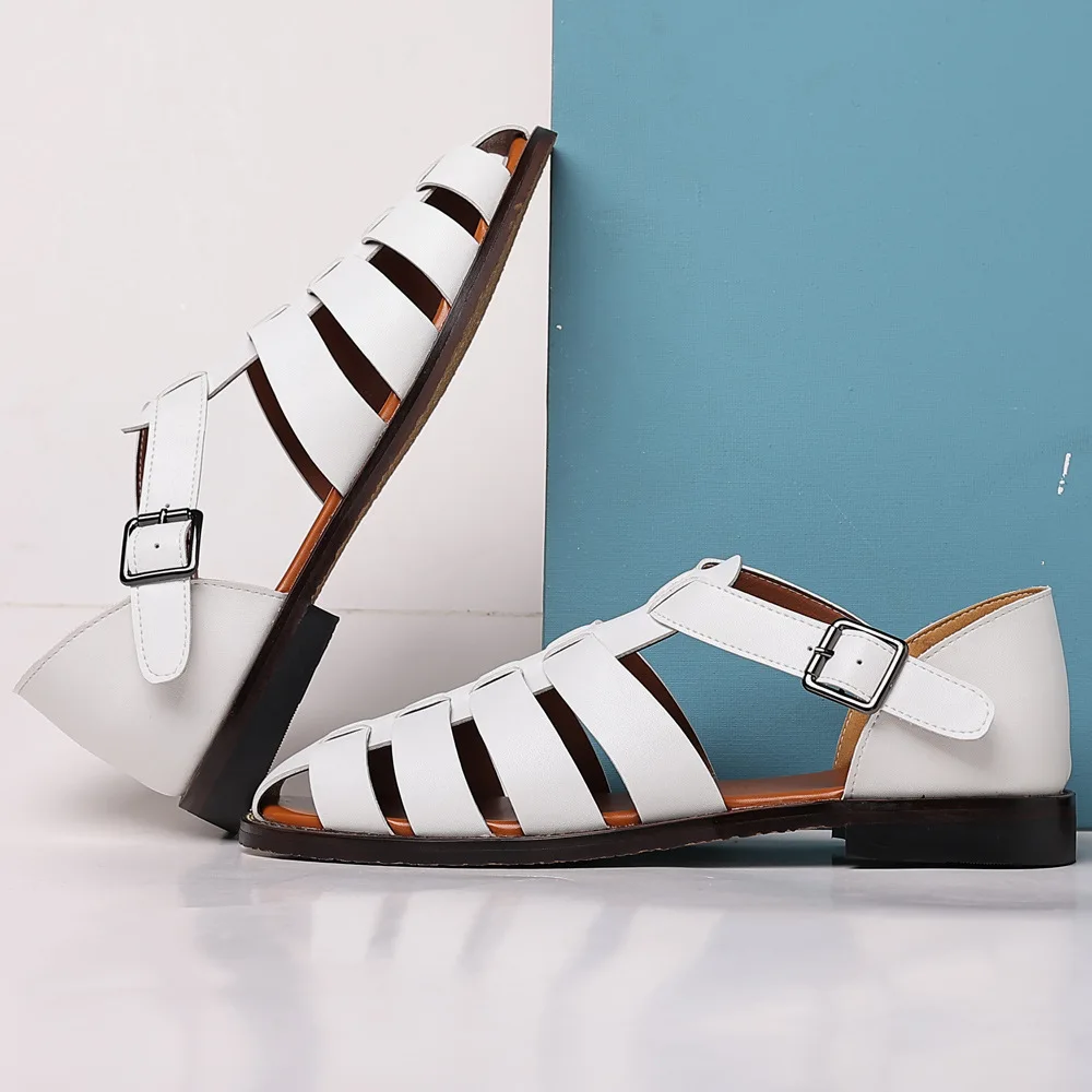 

Мужские сандалии большого размера, летняя повседневная римская обувь, внешняя торговля, сто обуви