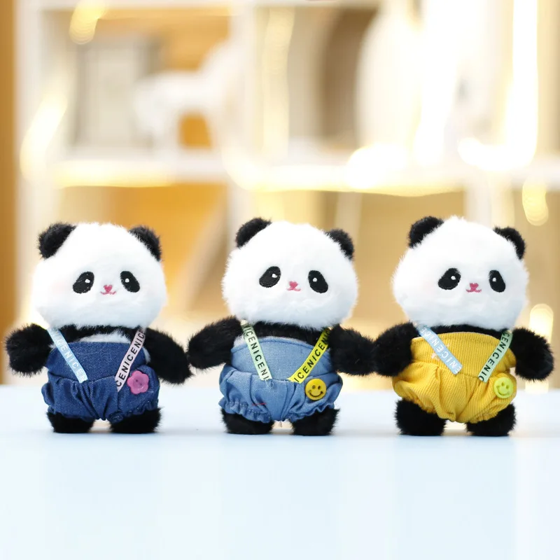 

Plush Panda Overalls Doll - Adorable Gift for Girls Bag Charm Keychain or Pendant Perfect for Friends and Family