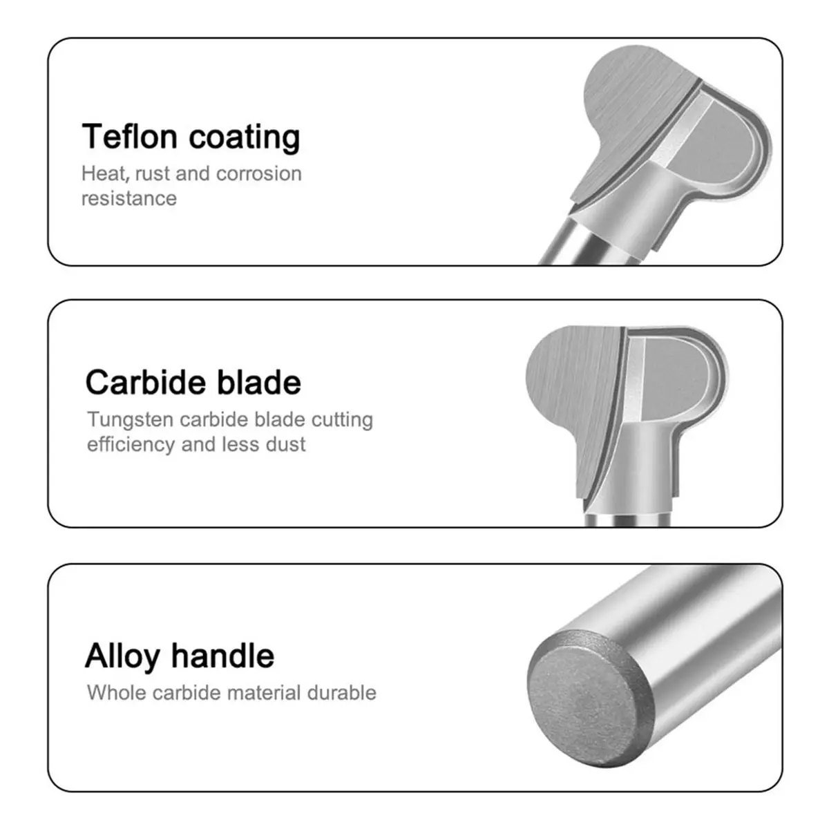 Faca de cabo de dois arcos, ferramenta de ranhura em arco, cabeça de fresa de madeira moldada de uma peça.