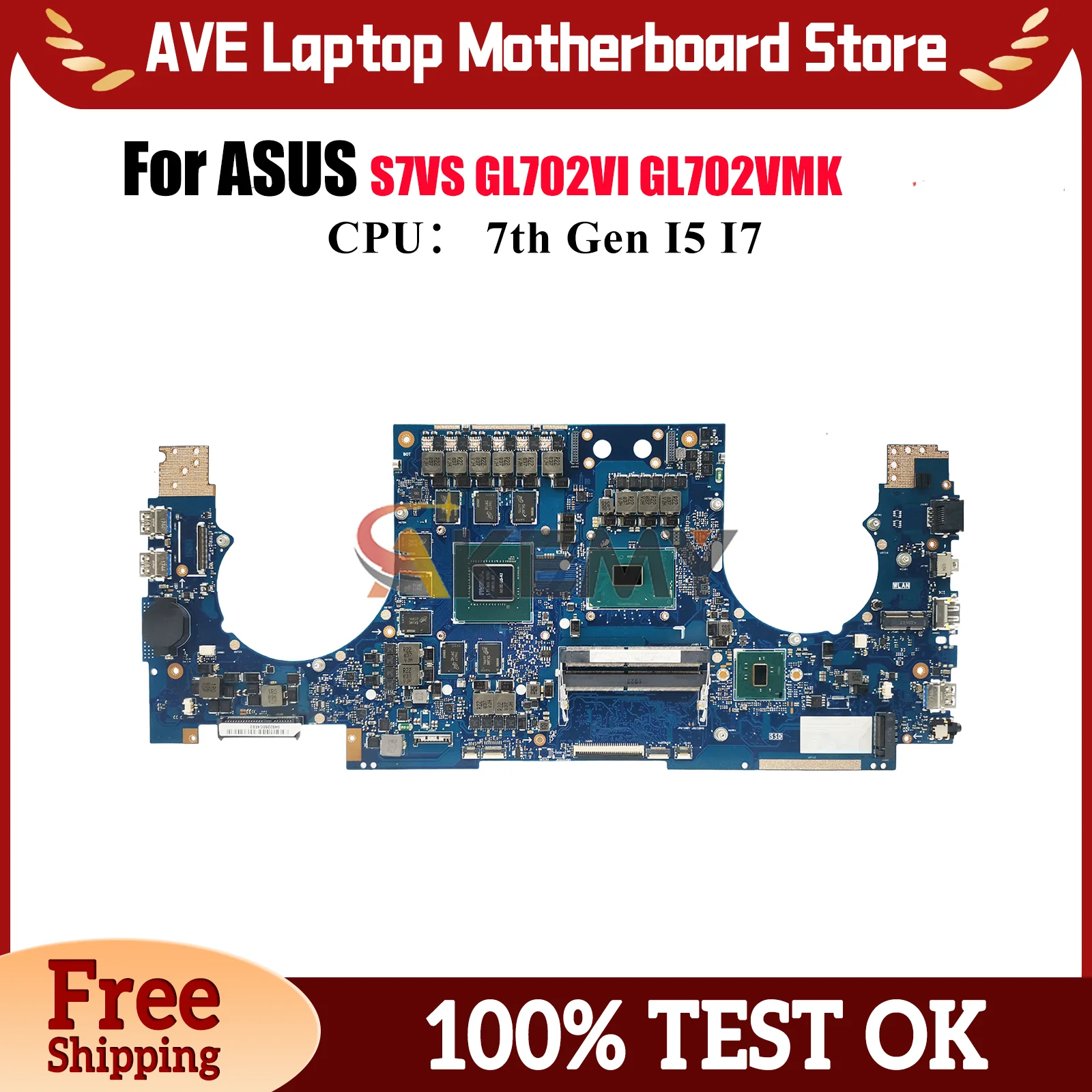 

GL702VI Материнская плата для ноутбука ASUS ROG Strix GL702VI GL702VSK GL702VMK S7VS GL702V Материнская плата с процессором I5 I7 100% тесты OK stk