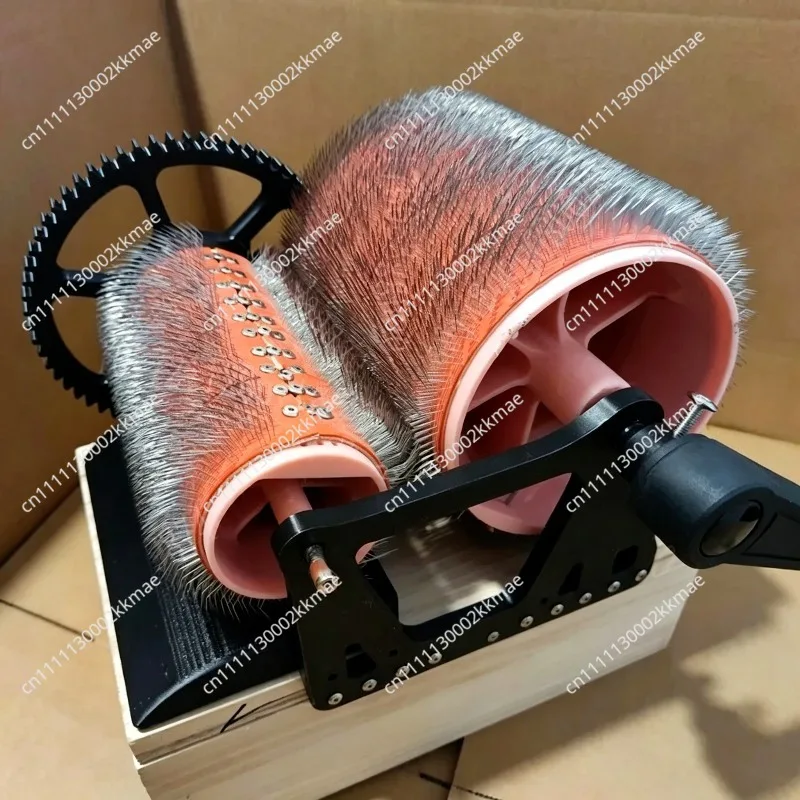 Hand-Cranked Wool Carding Machine - Portable Fiber Blender for Spinning, Felting, DIY Craft Tool