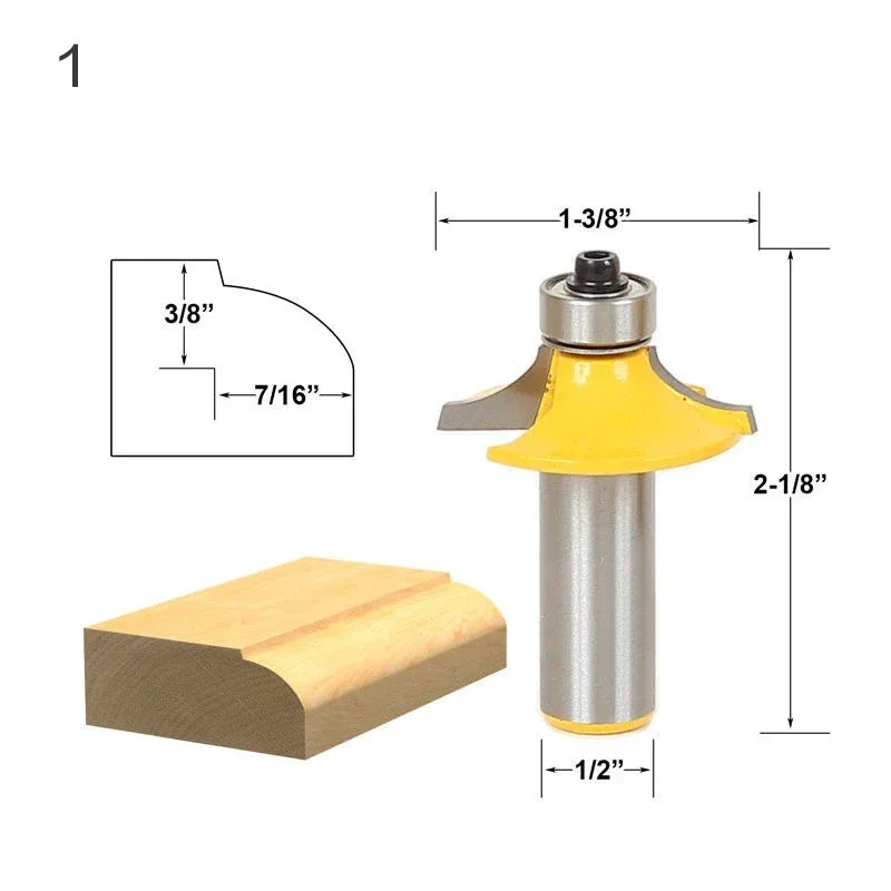 목재 조각 서랍 전면 및 캐비닛 문짝 전면 라우터 비트 세트, 목공 밀링 커터, 1/2 인치 12.7mm 생크 밀링 커터, 1PC