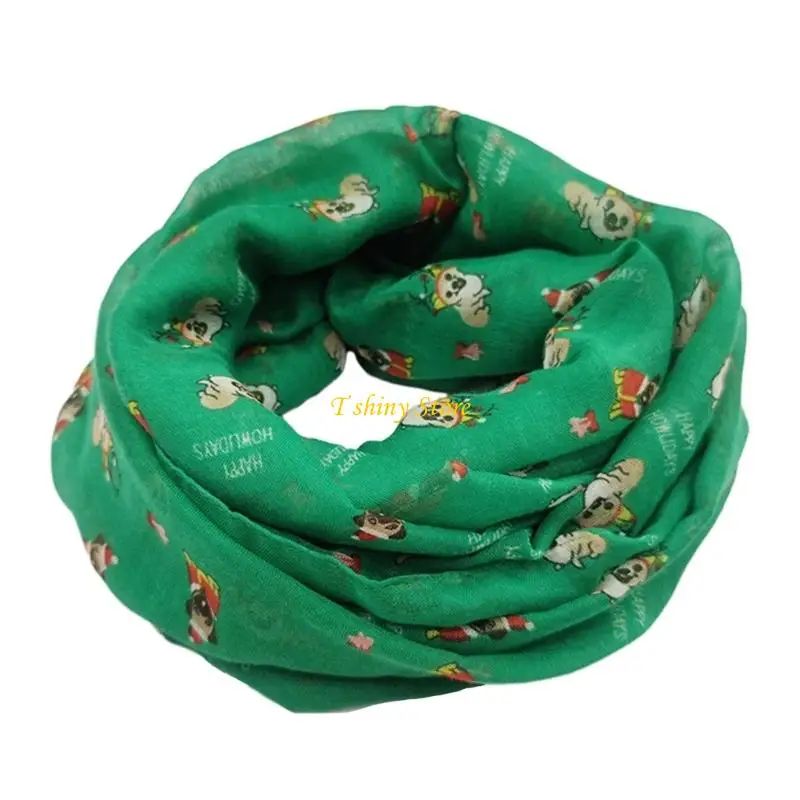 

N58F шейный шарф с принтом рождественской елки, праздничная тема, шарф для рождественских вечеринок, семейных посиделок, шаль,