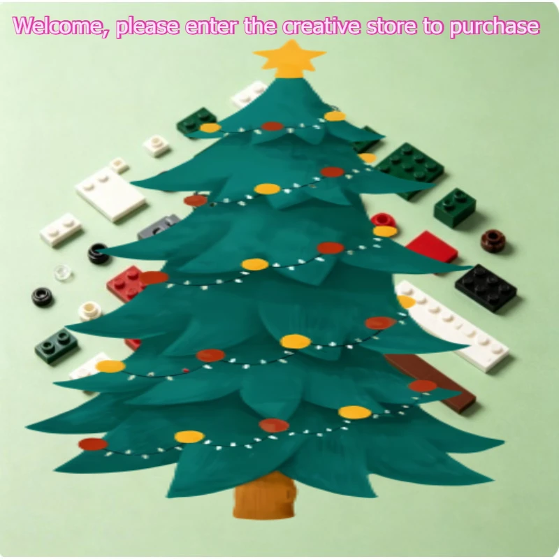 Creative Shop-2026 New Christmas Family Tree Decoration Building Block Model DIY Assembly Toy Christmas Birthday Gift