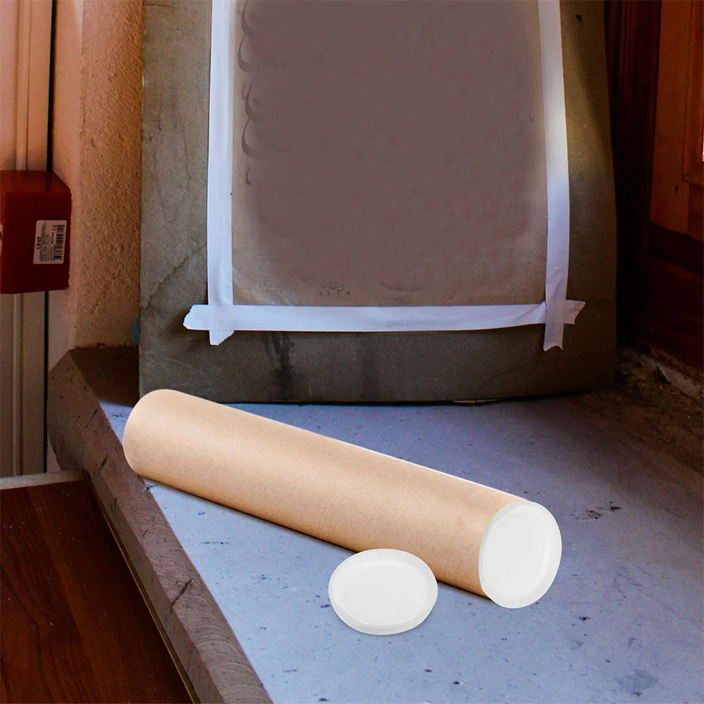 Embouts de tube d'expédition en papier kraft, embouts en plastique, expédition avec tubes légers, emballage en carton rond blanc, 50 pièces