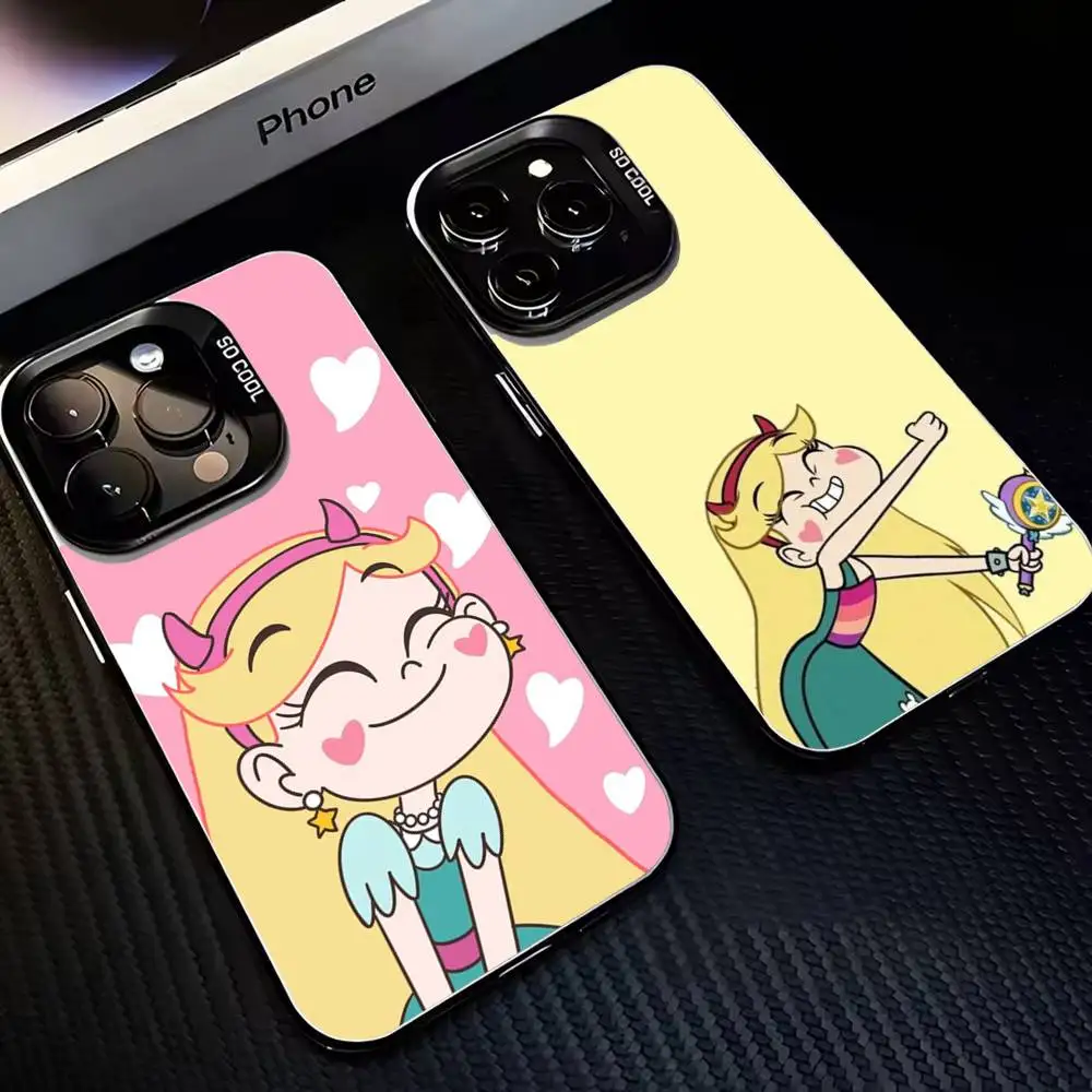 

Star Butterfly Phone Case For iPhone17,16,15,14,13,12,11 Plus,Pro Max Black Matte Shockproof Cover