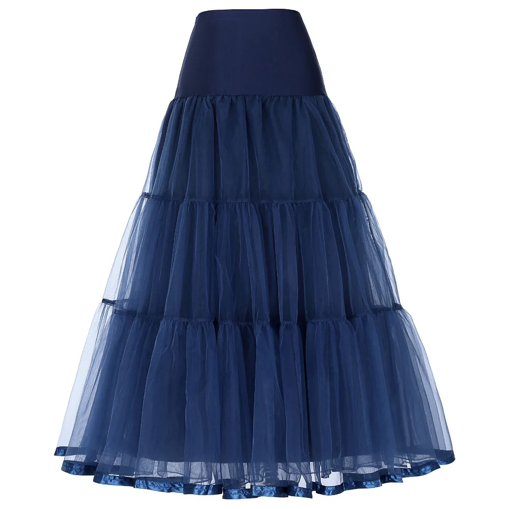 Dài Petticoat Xù Lông Crinoline Vintage Cưới Cô Dâu Petticoat Cho Áo Váy Tây Nam Không Rockabilly Tutu