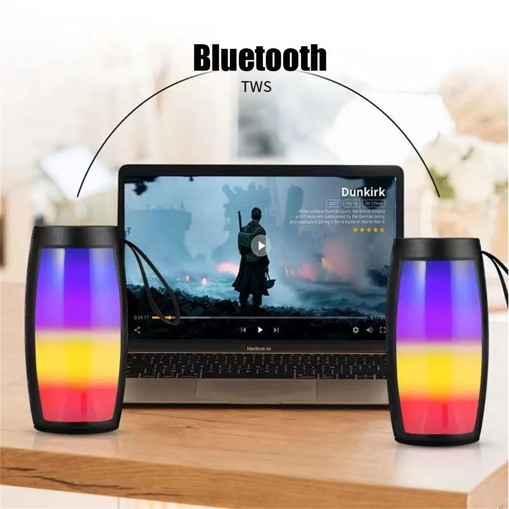 2023 new Colorful Luminous Wireless Bluetooth-compatible Speaker Lightweight Portable Card Fm Speaker Music Player With Lanyard