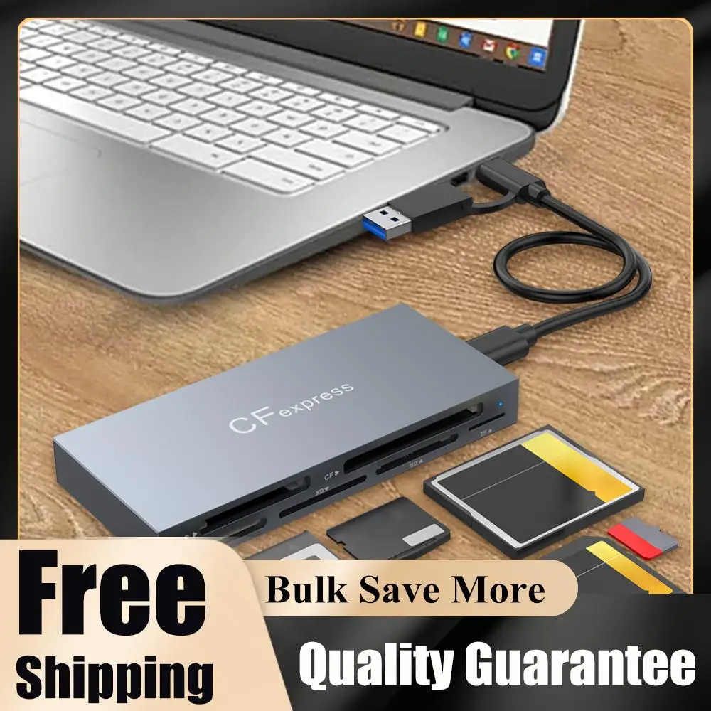 

Устройство для чтения карт памяти 6 в 1 CFexpress Type B/CF/XD/MS/SD/TF, устройство для чтения карт памяти с поддержкой нескольких карт, скорость 10 Гбит/с, с кабелем для Windows XP OS