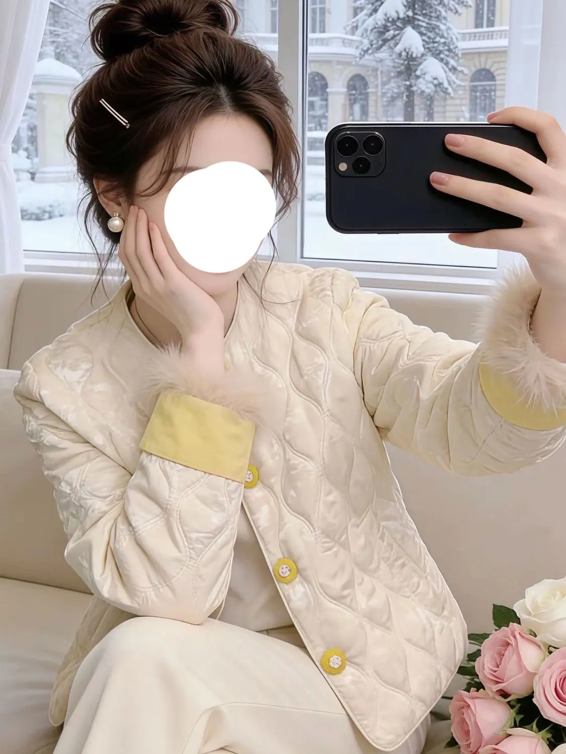 

Модная утепленная зимняя куртка 2025 года: Новинка, вышитая, хлопковая, для повседневной носки, женская, универсальная, короткая верхняя одежда