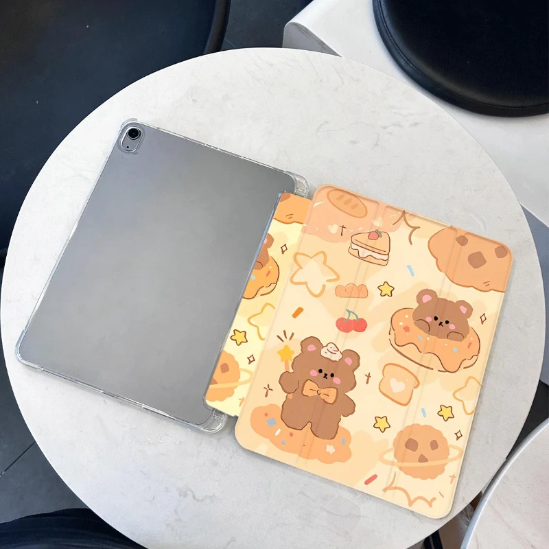 

Чехол для планшета Bear Cookies для Ipad 2017 2018 9,7 дюйма 2021 10,2 7/8/9 поколения 10,9 10-го поколения IPad Air 5 Air 4 10,9 Cover Funda