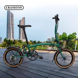 Cranston R9 Folding Bike 16 Inch 9 Speed C-Brake 4130 Chromoly Steel Tri Fold Frame 349 Aluminium Alloy Wheel Vintage City Bike