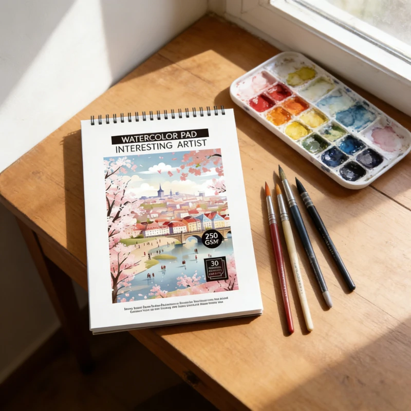 A4 Watercolor Sketchbook 250g Art Drawing Notebook Student Sketch Pad for Artists Painting