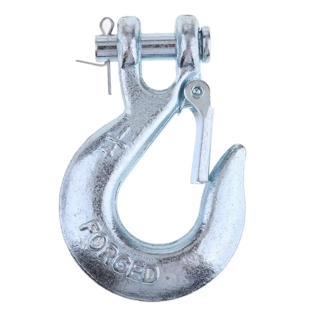 1/4 Inch Winch Replacement Hook with Latch for Trailer ATV Boat