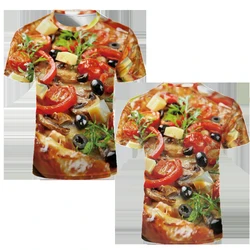 Funny Food Hamburger Pizza 3D Print T-shirt Men Women New Streetwear O-Neck T Shirts Oversized Harajuku Tees Tops Kids Clothing