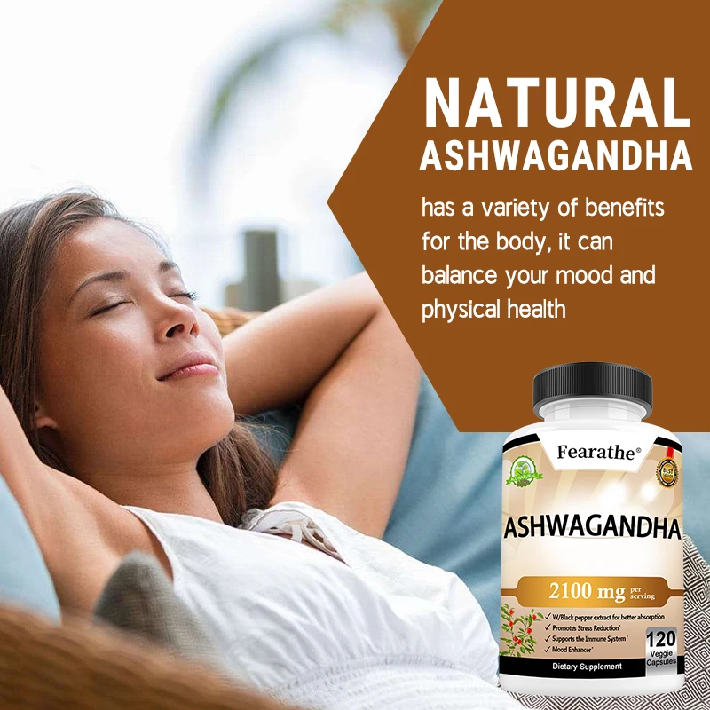 Organic Ashwagandha - 120 Veggie Caps - Natural Stress Relief, Mood Support, Immune & Thyroid, Anti-Anxiety, Better Absorption