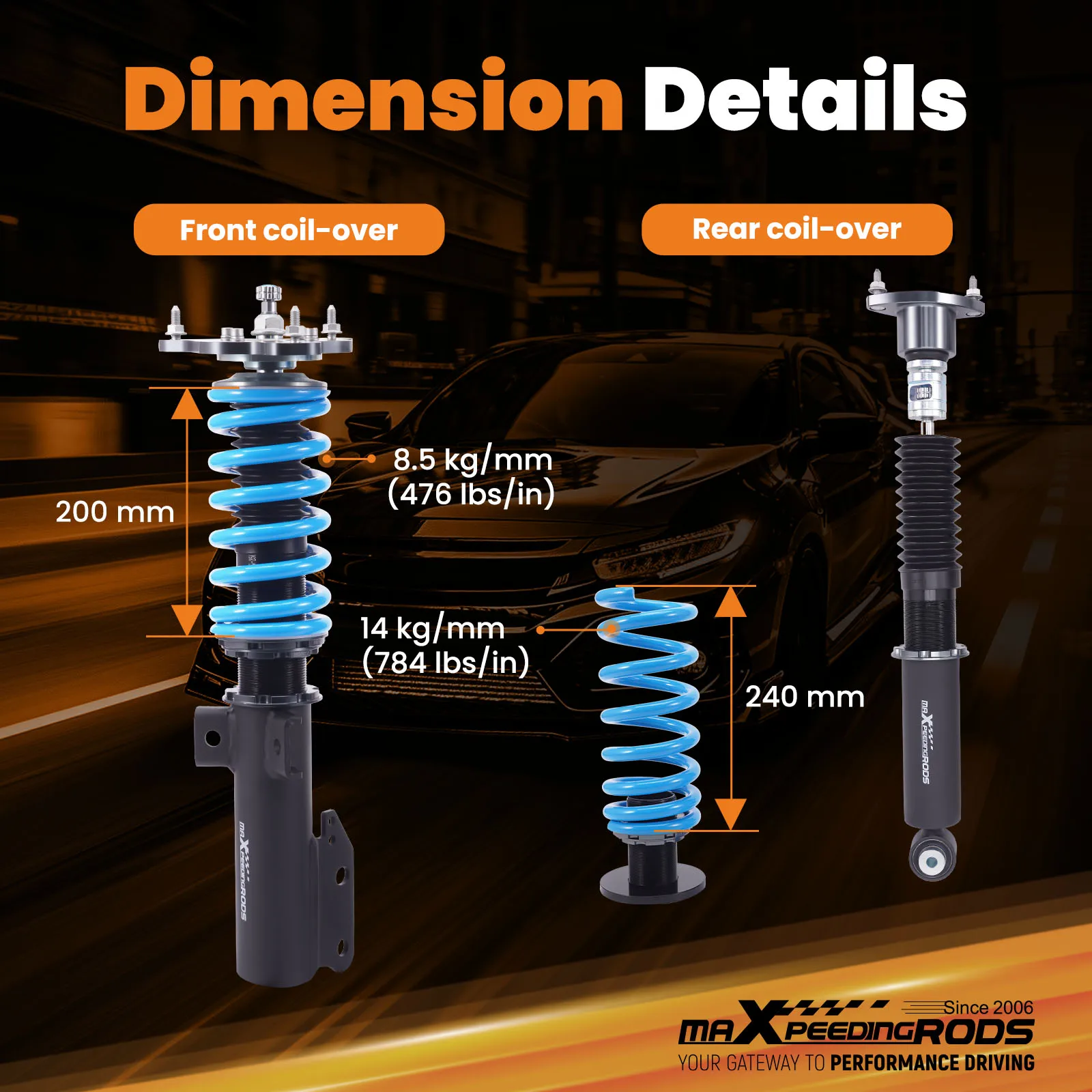 Kit de suspensão Coilovers de 24 níveis para Mercedes-Benz Classe E W212 4Matic 2010-16