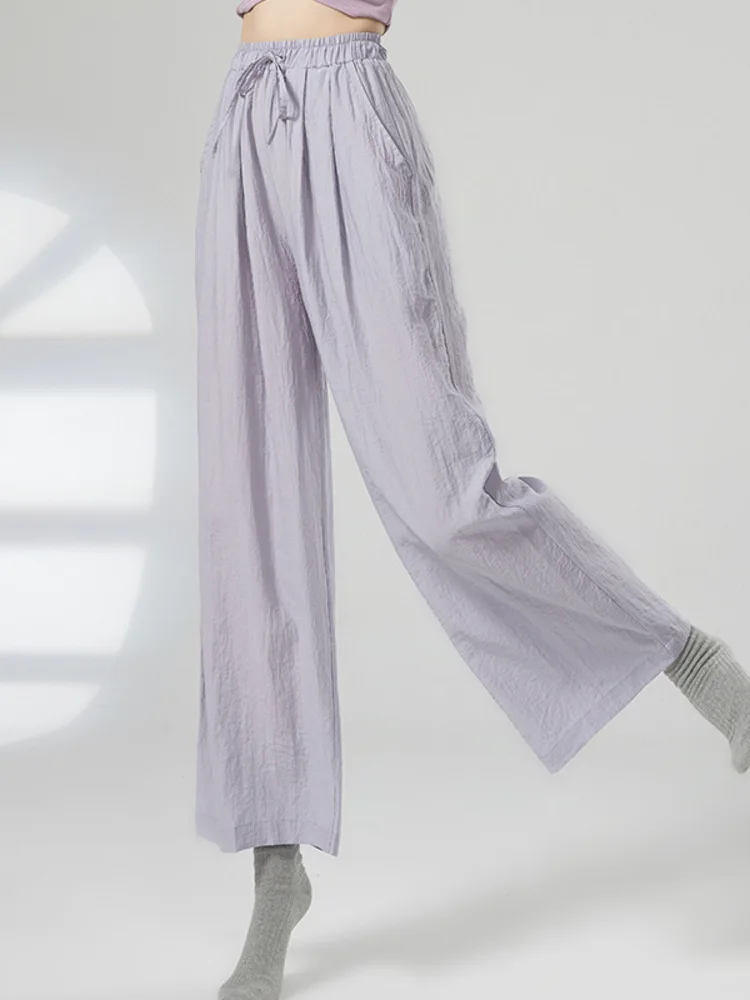 

Dance Costumes Modern Practice Pocket Straight Wide Leg Pants with Flowing Chinese Ethnic Classical Dance Costumes