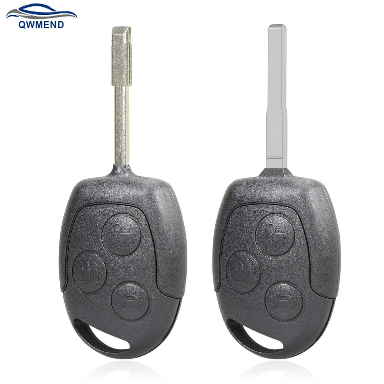 

QWMEND 3 Buttons Replacement Remote Car Key Shell Fob For Ford Focus Mondeo Fusion Festiva Suit Fiesta KA Key Case