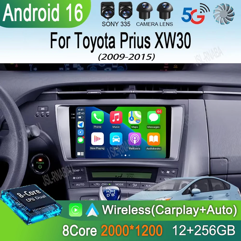 

Автомагнитола Android 16 Carplay для Toyota Prius XW30 2009-2015 с GPS-навигацией, мультимедийным плеером, Wi-Fi, 4G, Bluetooth, 2 DIN