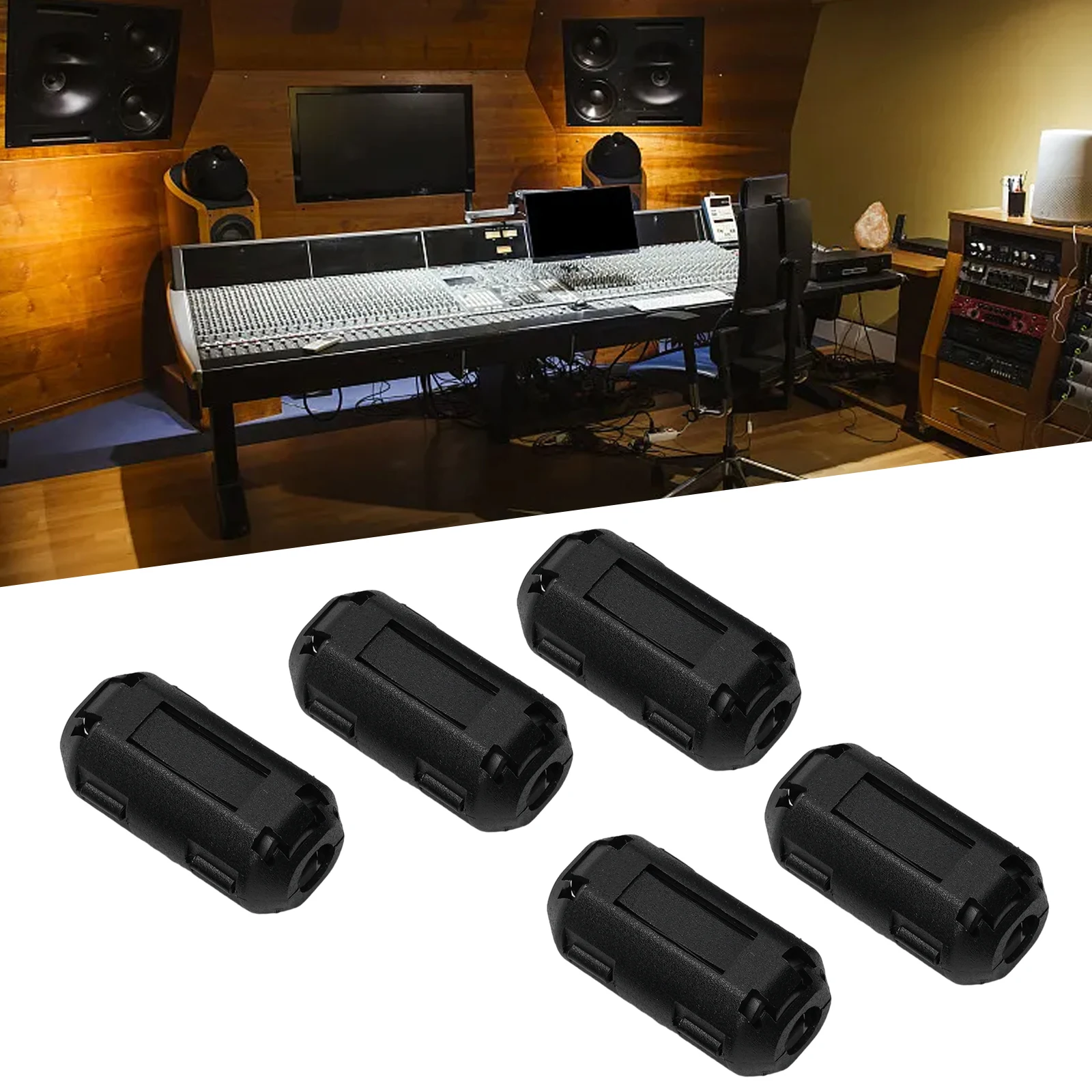 5Pcs 3.5/5/7/9/13mm Toroidal Core Ferrite Bead Clip Choke EMI RFI Noise Filter Clip For USB/Video Cable Power Cord