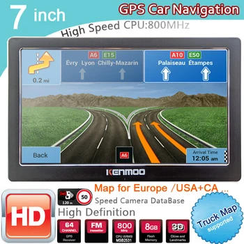Navigateur GPS portable HD, 7 pouces, 2025 cartes pour l'Europe et la Russie, voiture, camion, camping, caravane, navigation par satellite, mises à jour à vie, 700T