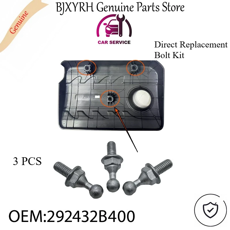 

292432B400 3 шт. комплект монтажных болтов крышки двигателя для Hyundai Creta ix25 1.6L 2017 + Kia Rio 2017-2020 OEM 29243-2B400