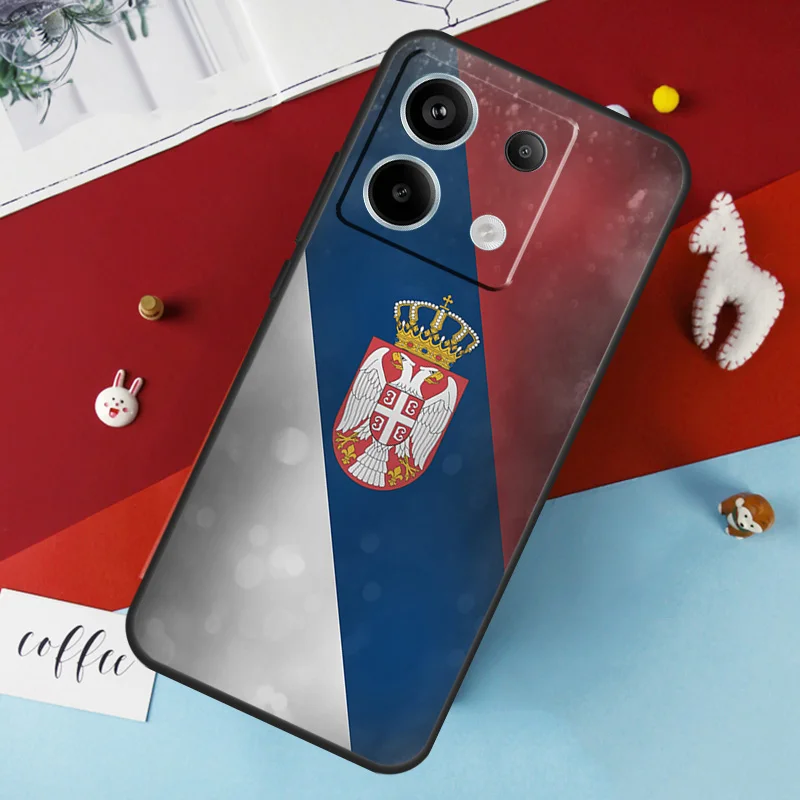 Flag of Serbia Serbian Case for Xiaomi Redmi Note 13 12 10 8 9 11 Pro 12S 10S 11S Redmi 13C 10A 10C 9C 12C Cover