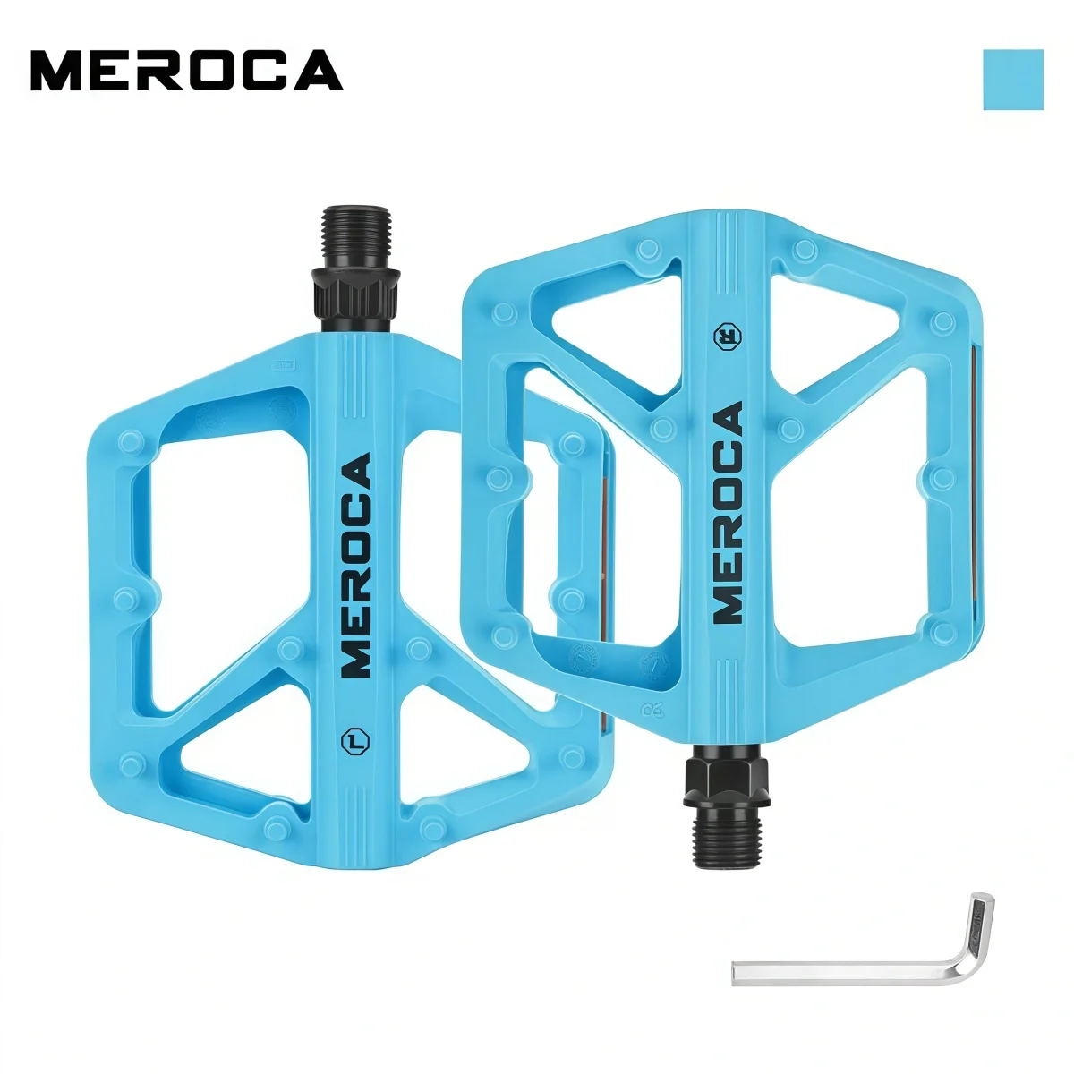 MEROCA Nylon-Fahrradpedale Plattform für MTB Rennrad Dual DU Lager blau rot lila orange grün Aluminium-Fahrradpedale