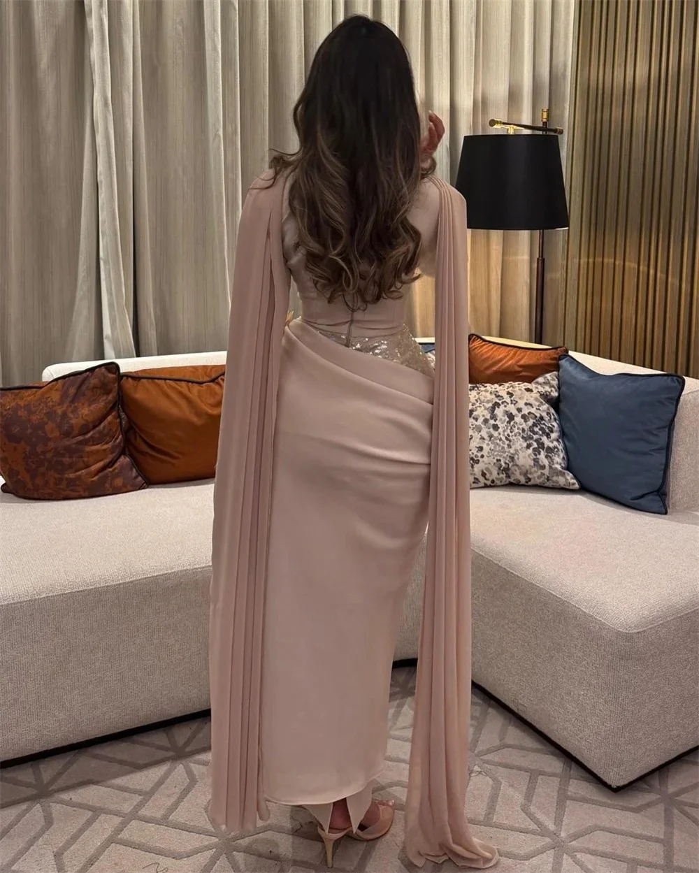 フォーマルフローラル長袖オーダーメイドオケージョンガウンイブニングドレスパストラルユニセックスジャージレトロドバイサウジアラビアプロムカスタマイズ