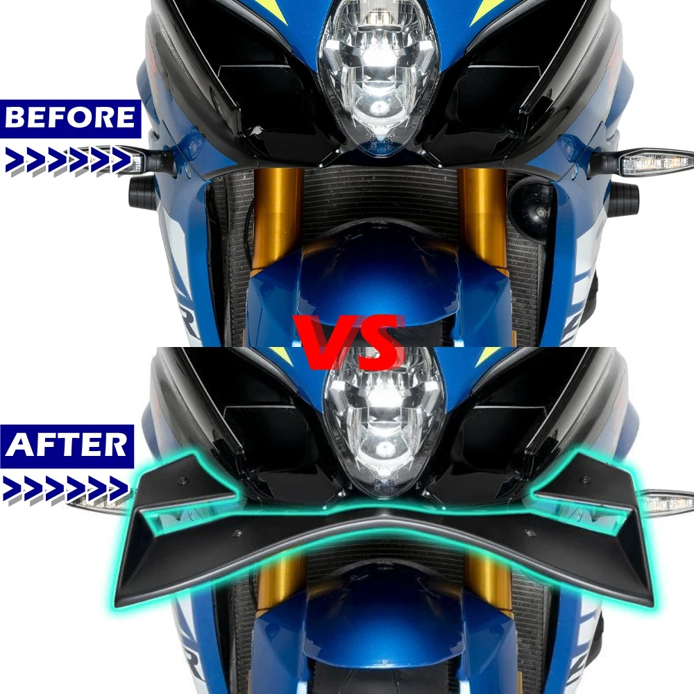 For SUZUKI GSX-R1000 GSXR1000 GSXR 1000 2017 2018 2019-2025 Front Spoilers Aerodynamic Deflector GP WINGS Motorcycle Accessories