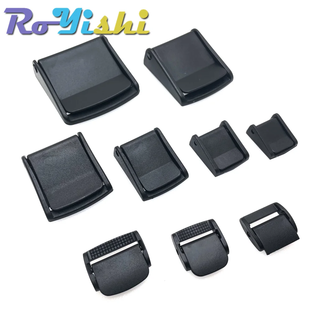 5 sztuk/paczka Klamry krzywkowe Plastikowy czarny klips do przełączania Paski plecaka Taśmy 5/8" 3/4" 1" 1-1/4" 1-1/2" 2"