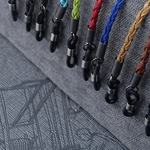 Dicke Twist Sonnenbrille Leder Seil Kette Brillen Geflochtene Gläser Lanyard Strap Outdoor Sport Rutschfeste Brillen Zubehör