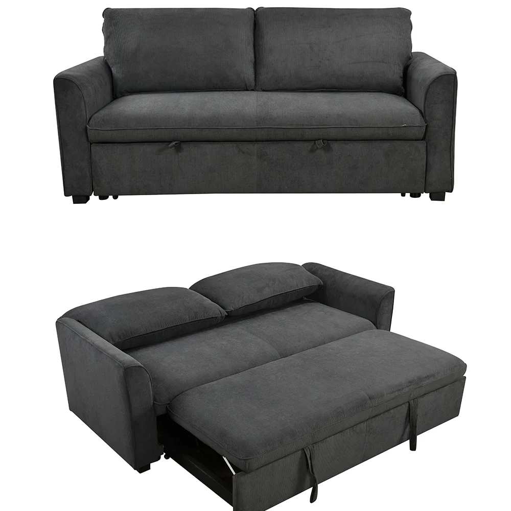 

European 2 Seats Double Couch Living Room Fabric Pull Out Sofa Bed Convertible Sofa Come Bed Sleeper for Living Room