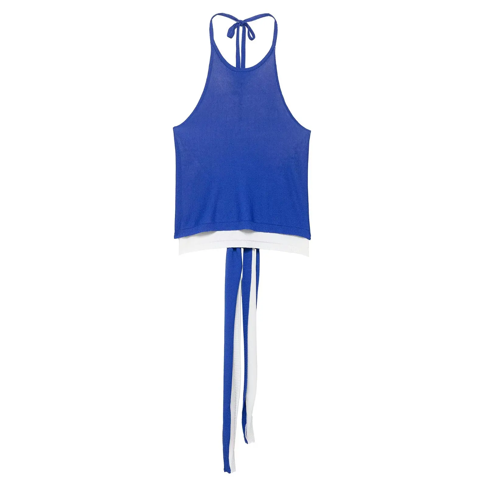 MYST&ZA2025夏新作 レディース エレガント ダブルニット バックレス ホルターネック トップス ストレートスカート付き