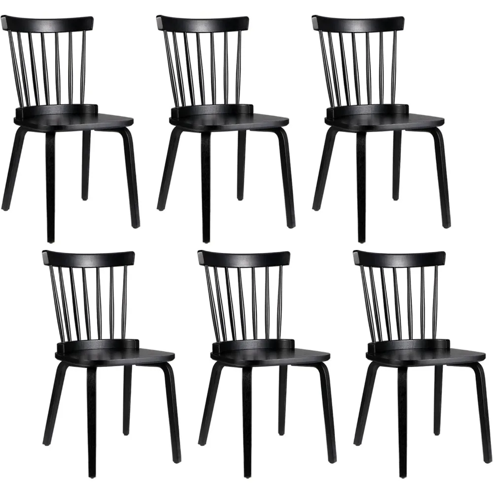 A set of 6 wooden dining chair backrests in a modern rural style, suitable for living rooms and dining rooms,