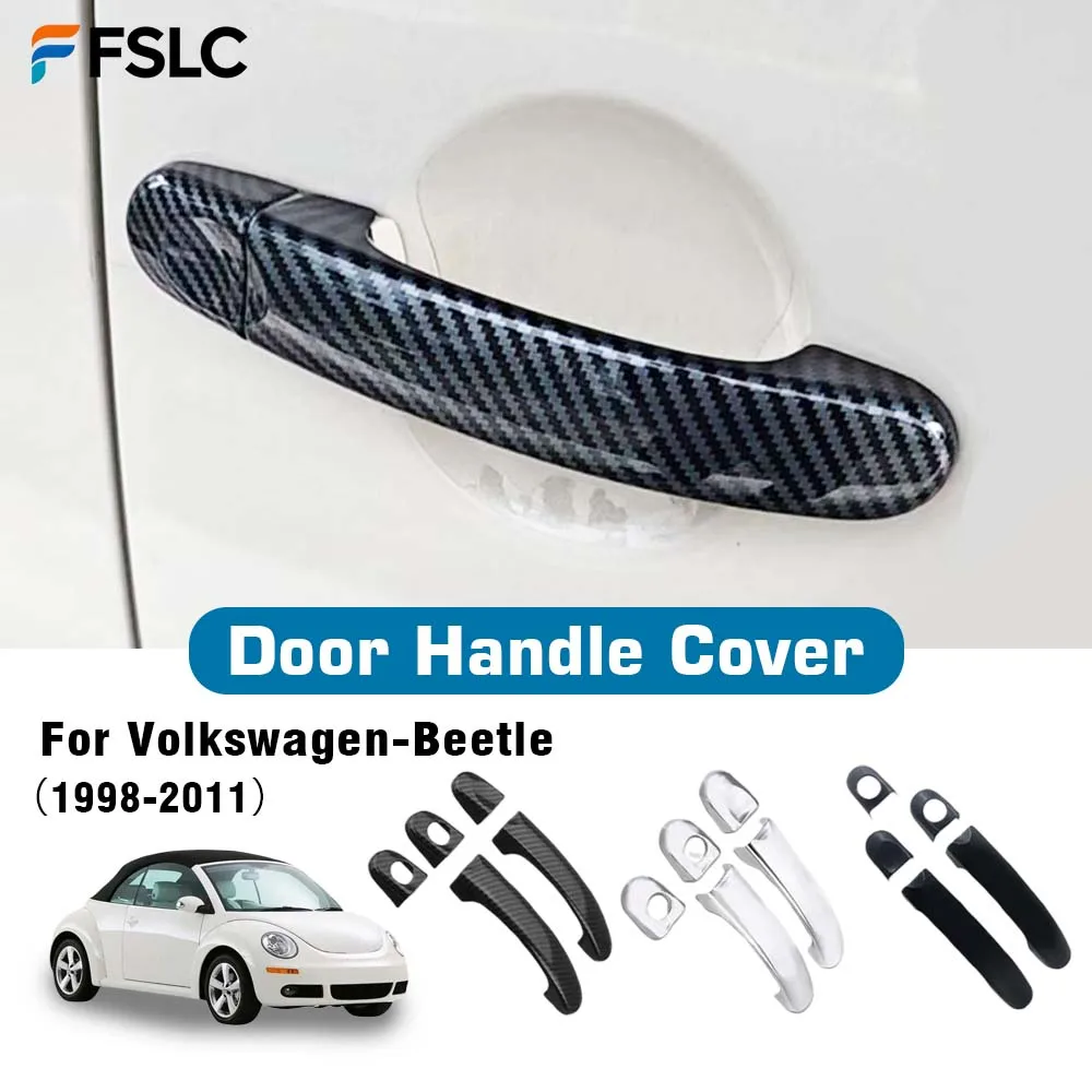 

Car Decoration Door Handle Cover For Volkswagen-Beetle 1998-2011 Cars Accessories Carbon Fiber Chrome Silver Glossy Black
