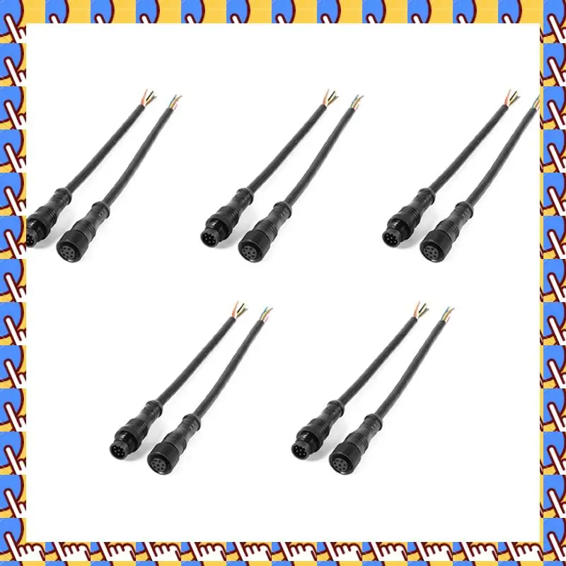 

A79I 5X 8-контактный разъем M/F, водонепроницаемый соединительный кабель, черный