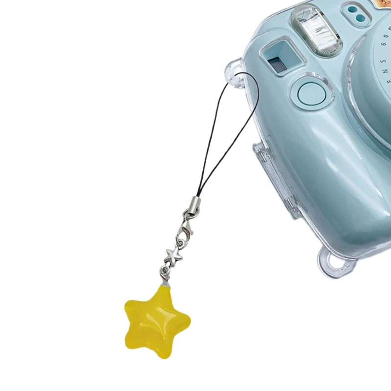 Multicolor Phone Lanyard Jelly Star Shape Pendant Keychain Anti-Lost Phones Chains Cellphones String Straps Accessory