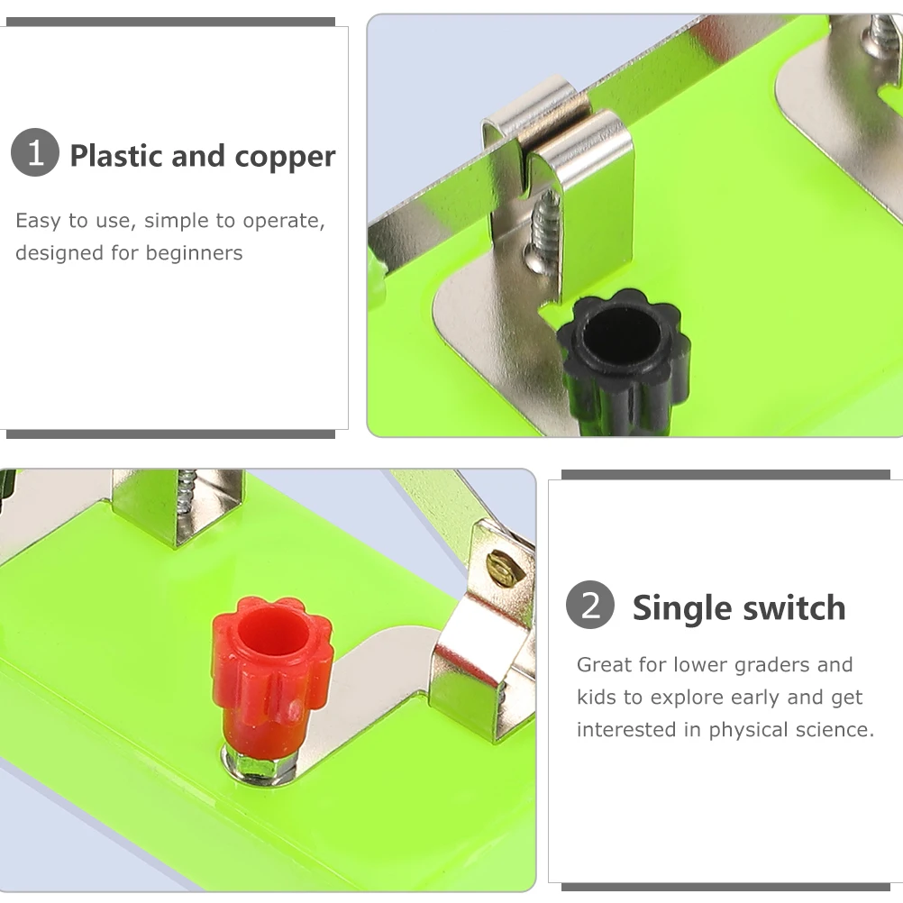 

5pcs Single Pole Switch Plastic Copper Electricity Circuit Generator for Physics SPST Teaching Demonstration Homeschool