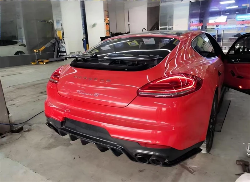 Kit Spoiler bibir belakang Bumper serat karbon untuk Porsche Panamera 970.2 ReaI