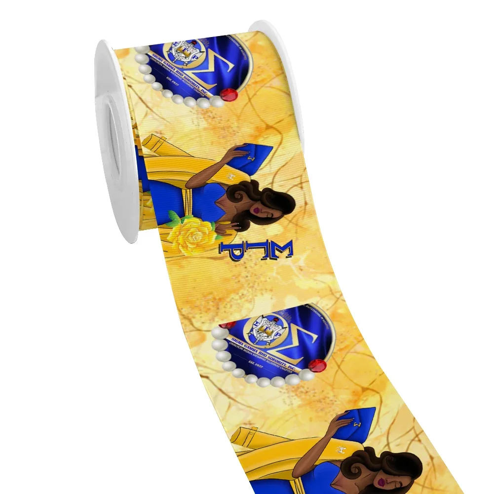 Sigma Gamma Rho Sorority Pattern nastro in Grosgrain per fiocco per capelli che fa forniture artigianato nastro di raso da 10 metri