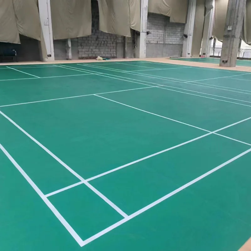 Beable BWF LOGO Print Badminton Court Mat 4.5mm to 8mm thickness In Green Blue Red Color Tennis Flooring Tiles