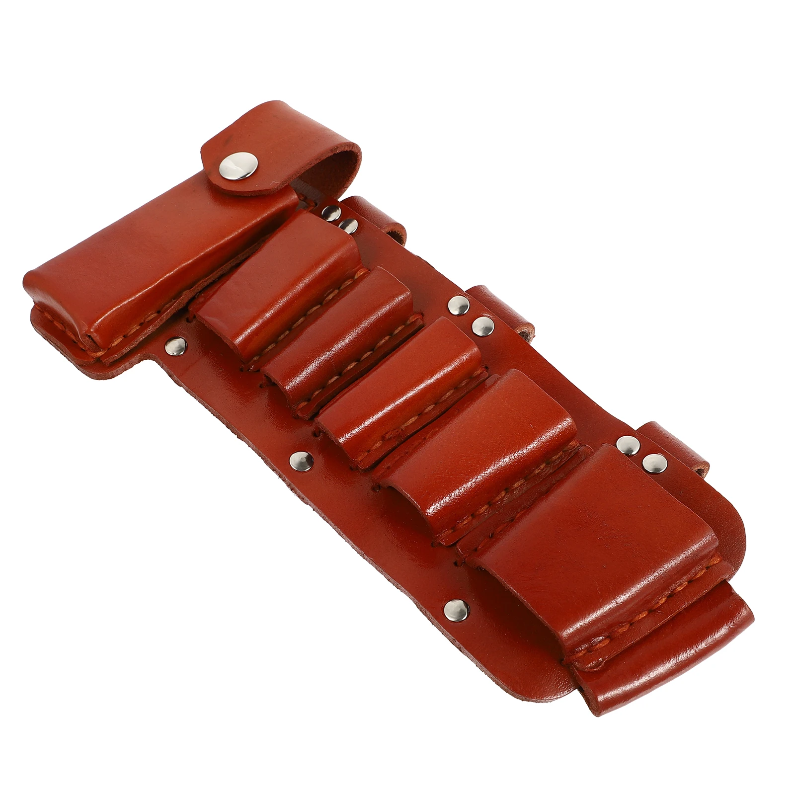 

1pc Electrician Tool Waist Pouch Cowhide Material Unique Design Multiple Pockets for Construction Workers Utility Belt