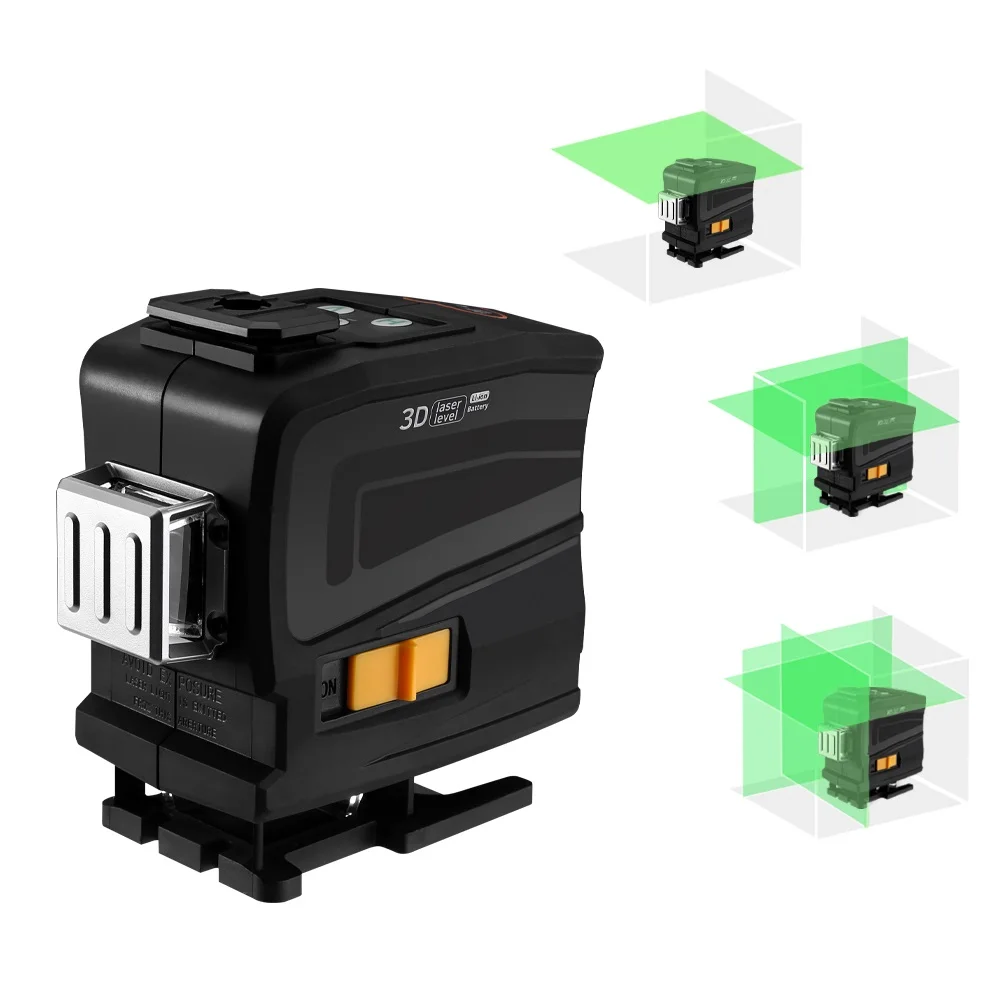 DEKO Laser Level 12 Lines 3D Green light Horizontal&Vertical Lines with Remote Control Self-Leveling High-Precision- LL12-GTD