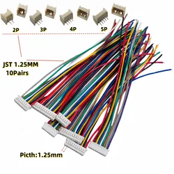 10 sets/lot Micro JST 1.25mm 1.25 JST 2P 3P 4P 5P 6P 8Pin 9pin 10pin Female Connector Plug + Male Plug With Wire 10/20/30CM